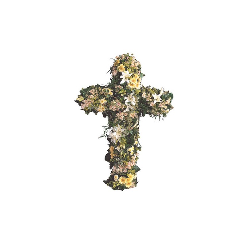 croix fleurie deuil Eternel