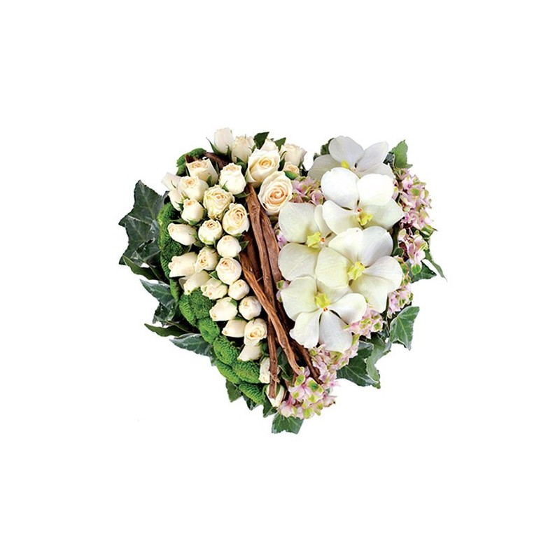 fleurs coeur enterrement Mandulis