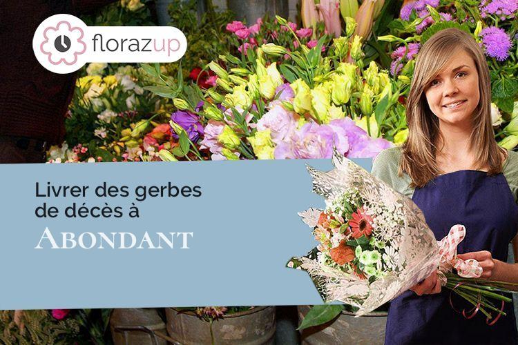 coeur de fleurs pour un enterrement à Abondant (Eure-et-Loir/28570)