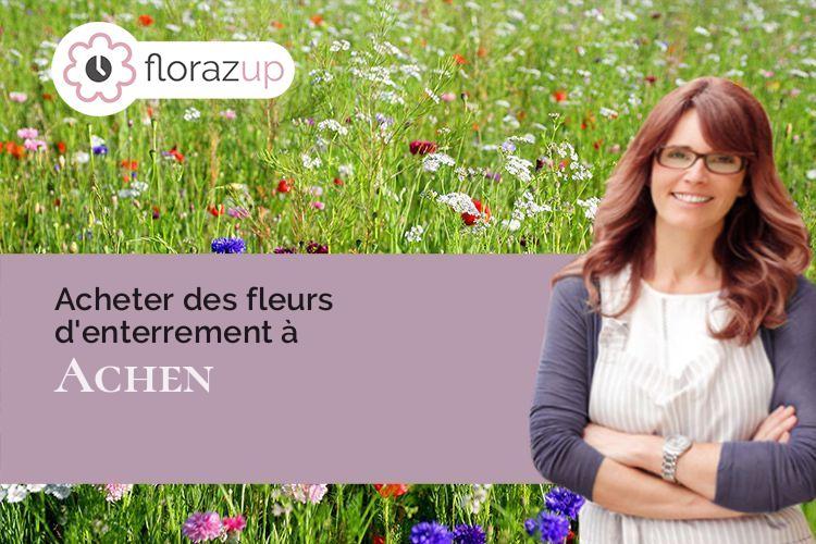 croix de fleurs pour un décès à Achen (Moselle/57410)