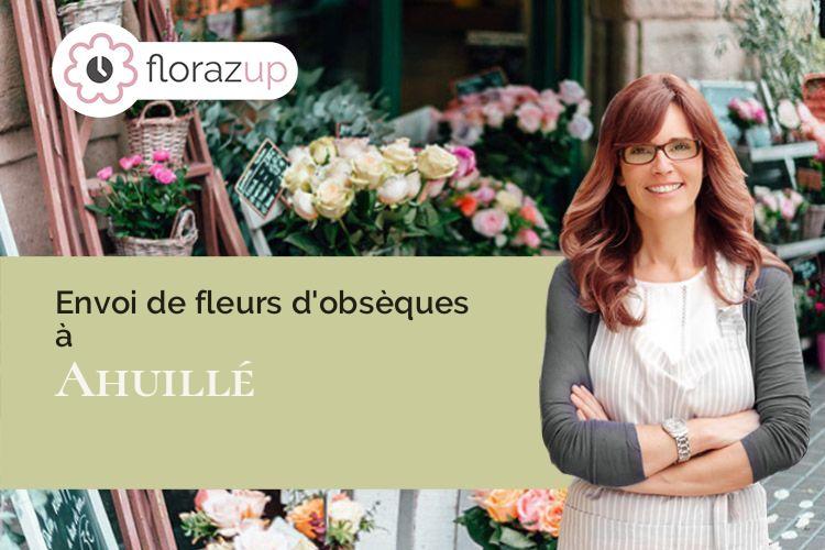 couronnes florales pour un enterrement à Ahuillé (Mayenne/53940)