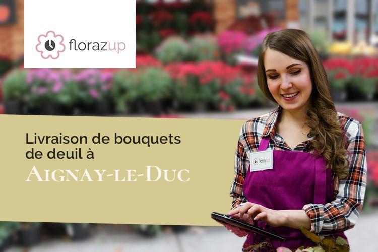 bouquets de fleurs pour des funérailles à Aignay-le-Duc (Côte-d'Or/21510)