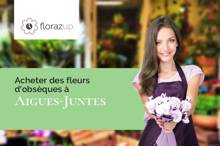 couronnes de fleurs pour un enterrement à Aigues-Juntes (Ariège/09240)