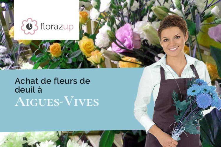 couronnes de fleurs pour un deuil à Aigues-Vives (Ariège/09600)