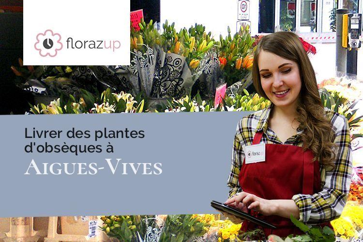 compositions florales pour des obsèques à Aigues-Vives (Hérault/34210)
