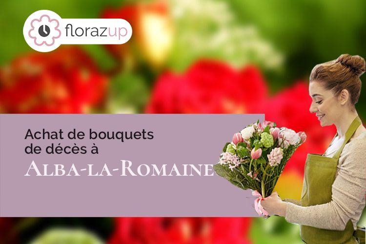 couronnes de fleurs pour un deuil à Alba-la-Romaine (Ardèche/07400)