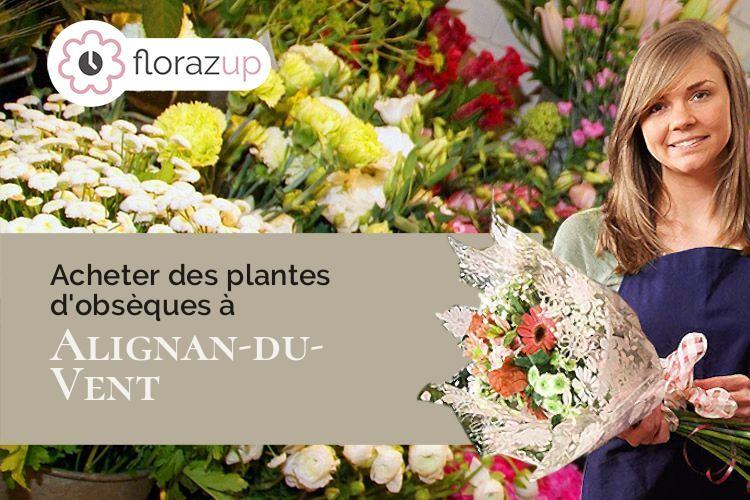 coeur de fleurs pour un enterrement à Alignan-du-Vent (Hérault/34290)