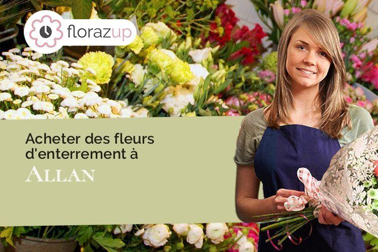 gerbes de fleurs pour des funérailles à Allan (Drôme/26780)