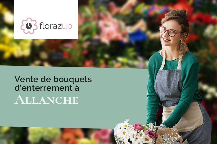 couronnes de fleurs pour des funérailles à Allanche (Cantal/15160)
