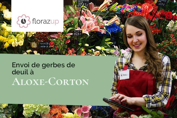 couronnes florales pour des funérailles à Aloxe-Corton (Côte-d'Or/21420)