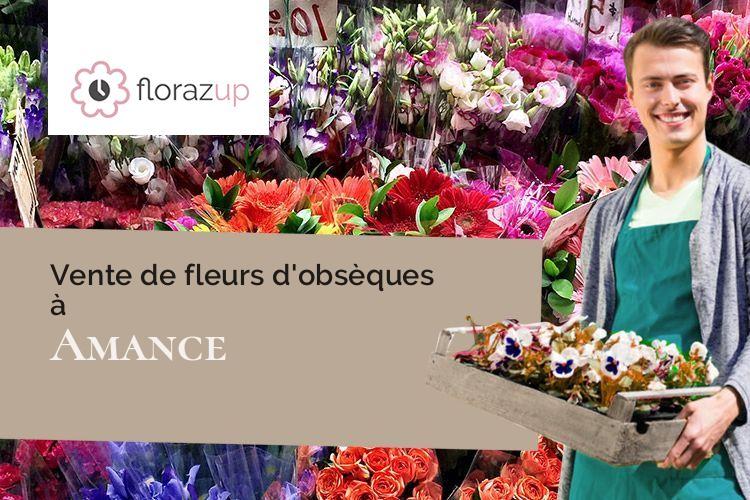 compositions de fleurs pour des funérailles à Amance (Haute-Saône/70160)