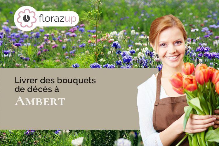 compositions de fleurs pour un enterrement à Ambert (Puy-de-Dôme/63600)