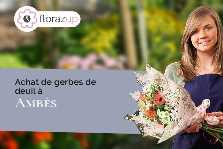couronnes de fleurs pour un deuil à Ambès (Gironde/33810)