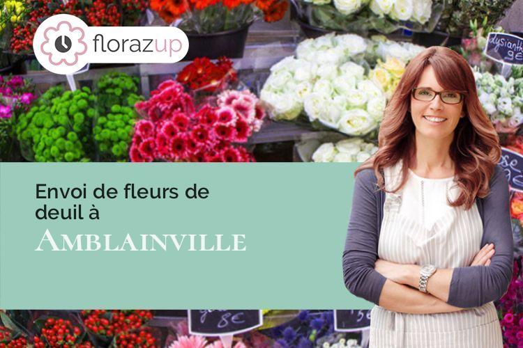 couronnes florales pour un deuil à Amblainville (Oise/60110)