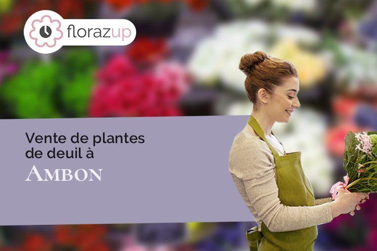 créations de fleurs pour un décès à Ambon (Morbihan/56190)