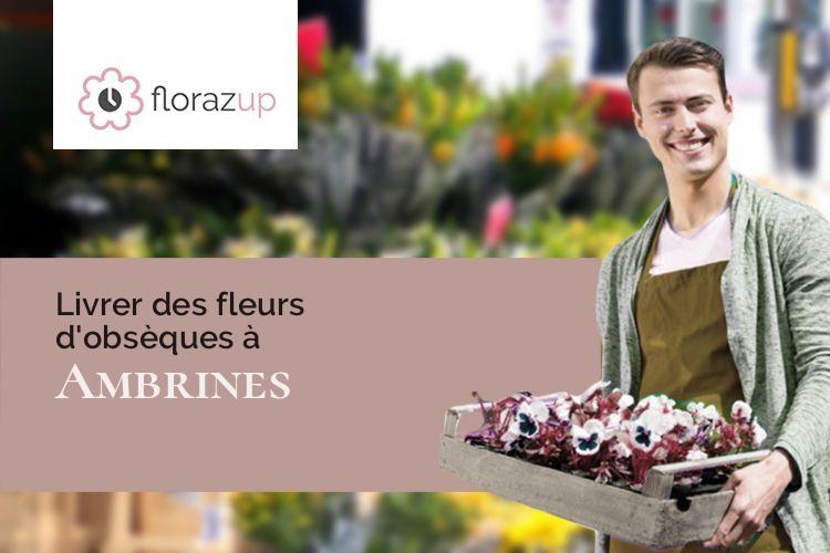 croix de fleurs pour une crémation à Ambrines (Pas-de-Calais/62127)