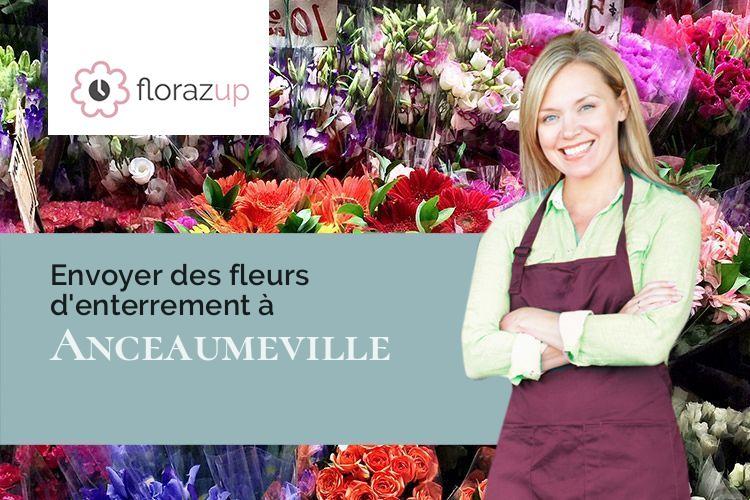 couronnes de fleurs pour un enterrement à Anceaumeville (Seine-Maritime/76710)