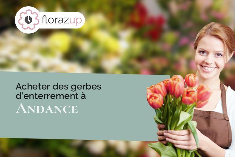 couronnes florales pour un deuil à Andance (Ardèche/07340)