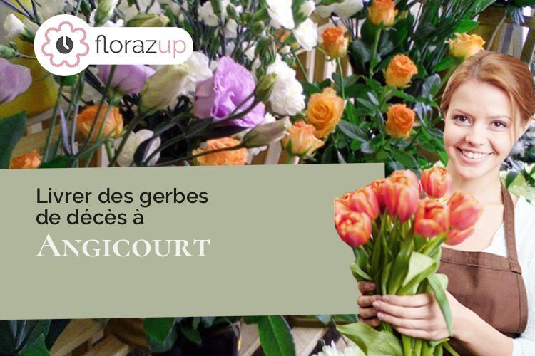fleurs deuil pour un enterrement à Angicourt (Oise/60940)