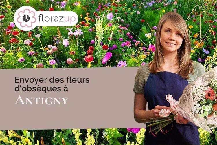 couronnes de fleurs pour des funérailles à Antigny (Vendée/85120)