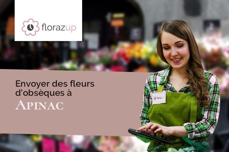 gerbes de fleurs pour des funérailles à Apinac (Loire/42550)