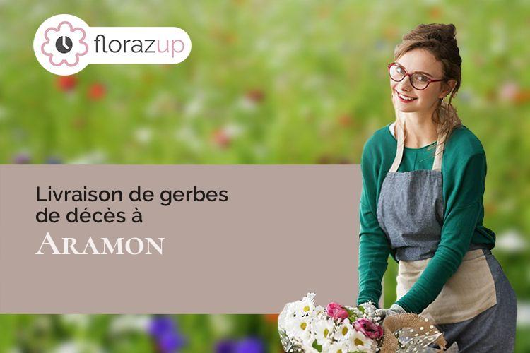 couronnes de fleurs pour des obsèques à Aramon (Gard/30390)