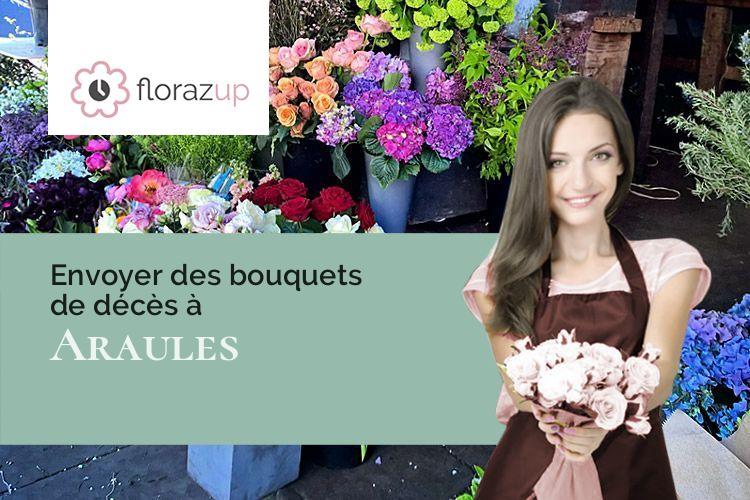 coeurs de fleurs pour un deuil à Araules (Haute-Loire/43200)