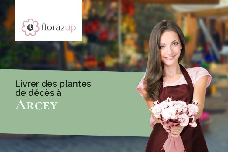 couronnes florales pour un enterrement à Arcey (Côte-d'Or/21410)