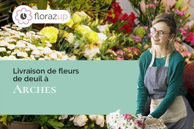 coeur de fleurs pour un décès à Arches (Vosges/88380)