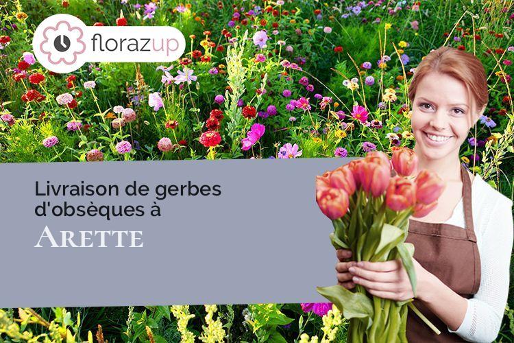 gerbes de fleurs pour des obsèques à Arette (Pyrénées-Atlantiques/64570)