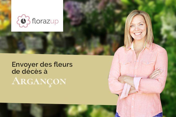 fleurs deuil pour un deuil à Argançon (Aube/10140)