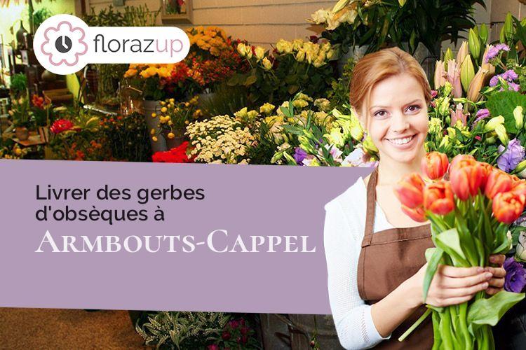 fleurs deuil pour des obsèques à Armbouts-Cappel (Nord/59380)