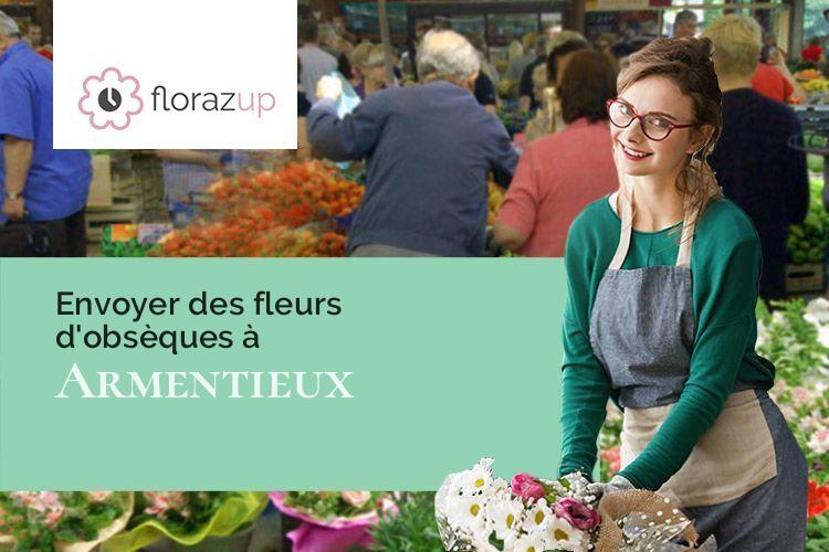 couronnes de fleurs pour des funérailles à Armentieux (Gers/32230)