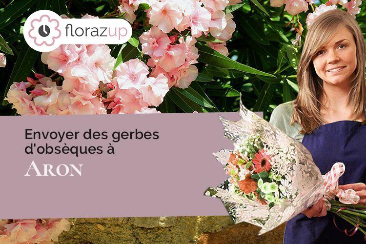 croix de fleurs pour un enterrement à Aron (Mayenne/53440)