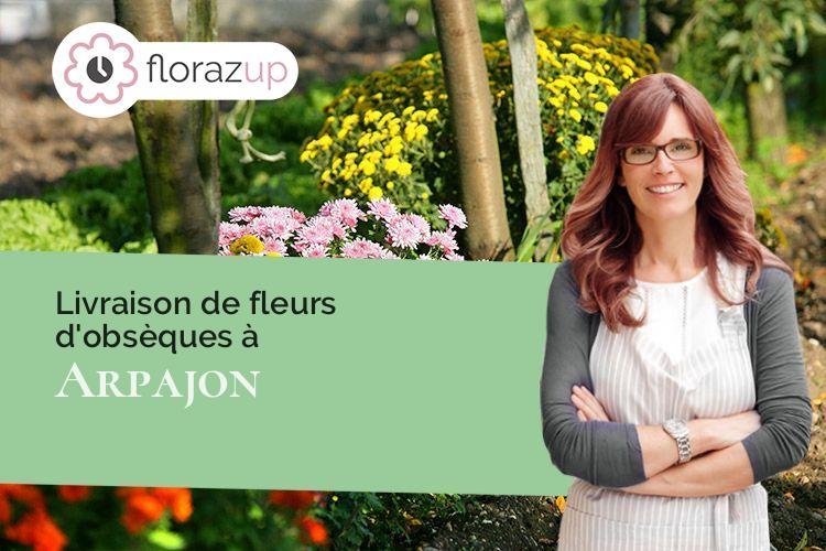 coeur de fleurs pour des funérailles à Arpajon (Essonne/91290)