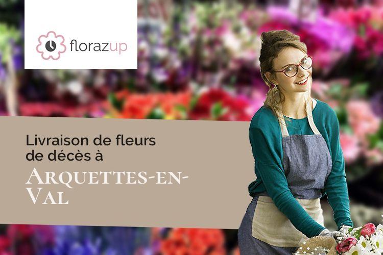 compositions de fleurs pour un deuil à Arquettes-en-Val (Aude/11220)