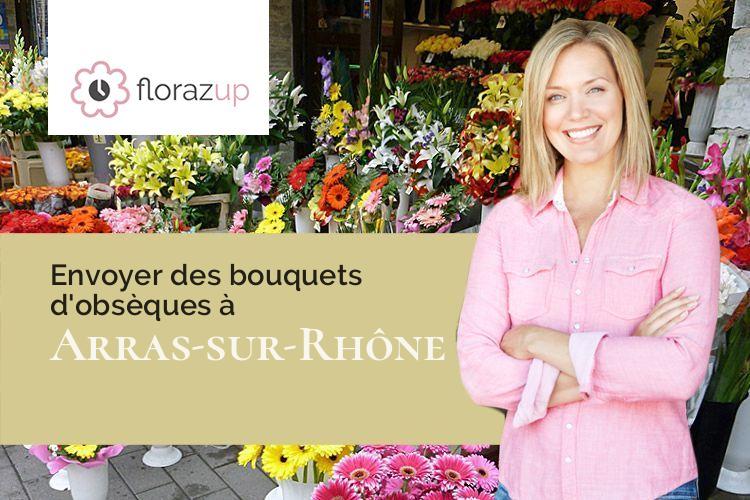 coeurs de fleurs pour des funérailles à Arras-sur-Rhône (Ardèche/07370)