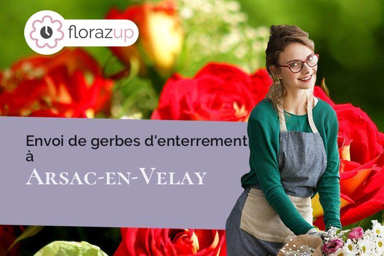 gerbes de fleurs pour un enterrement à Arsac-en-Velay (Haute-Loire/43700)