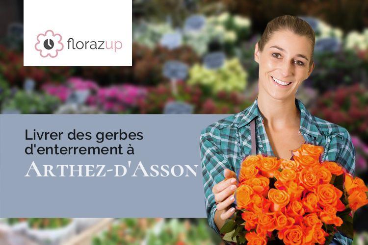 coeurs de fleurs pour des funérailles à Arthez-d'Asson (Pyrénées-Atlantiques/64800)