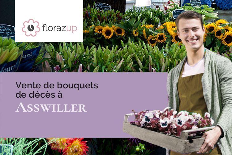 couronnes florales pour un deuil à Asswiller (Bas-Rhin/67320)