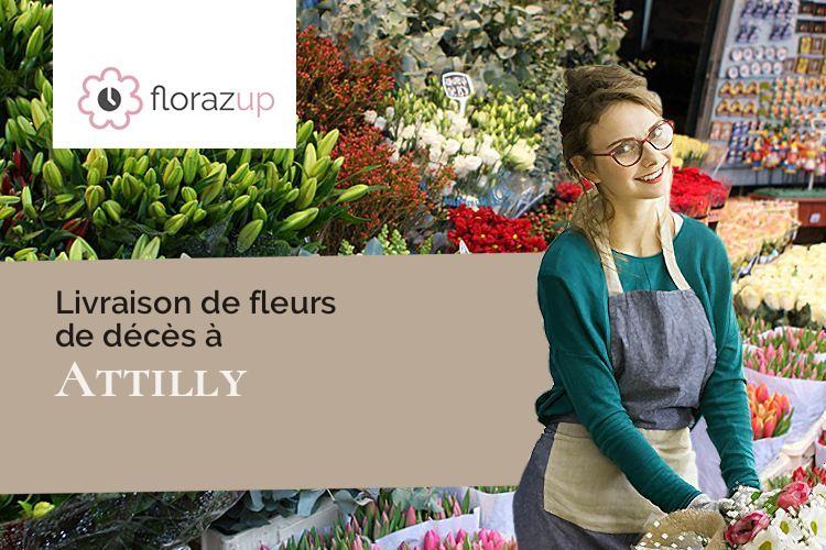 gerbes de fleurs pour un deuil à Attilly (Aisne/02490)
