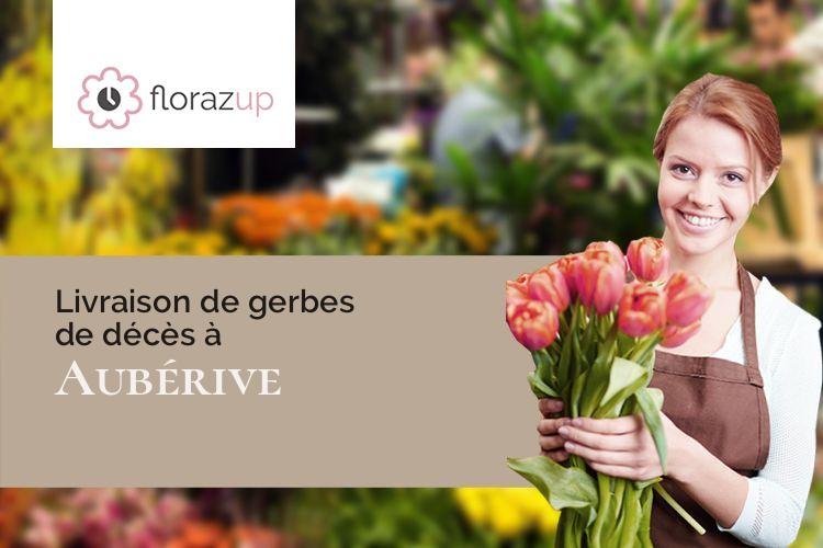 compositions de fleurs pour des funérailles à Aubérive (Haute-Marne/52160)