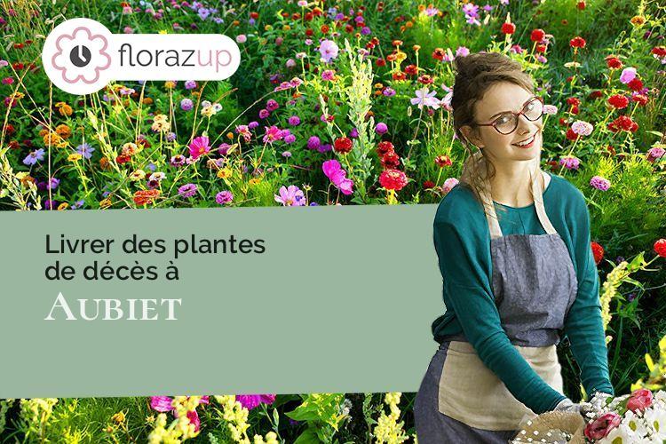 croix de fleurs pour un deuil à Aubiet (Gers/32270)