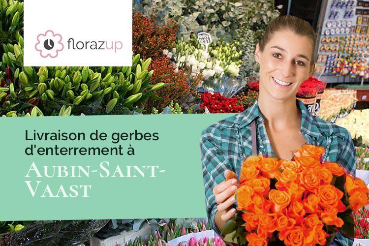 couronnes florales pour un enterrement à Aubin-Saint-Vaast (Pas-de-Calais/62140)