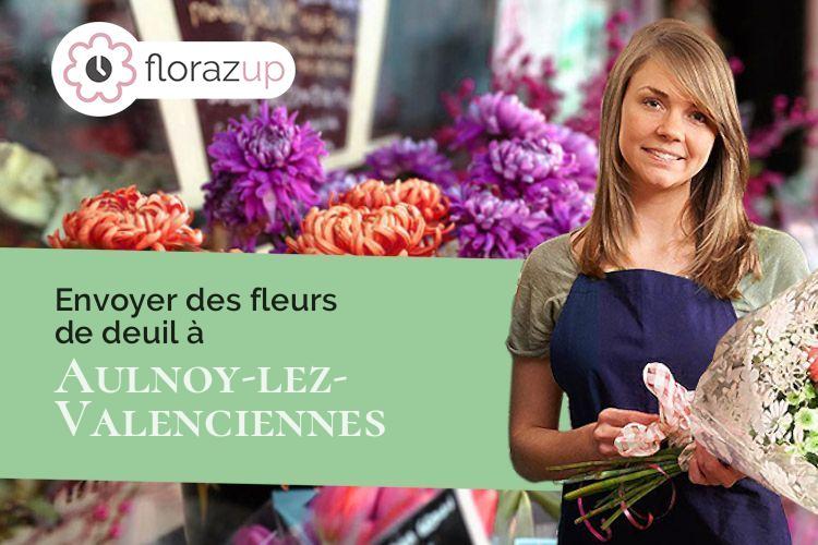 coeur de fleurs pour des funérailles à Aulnoy-lez-Valenciennes (Nord/59300)