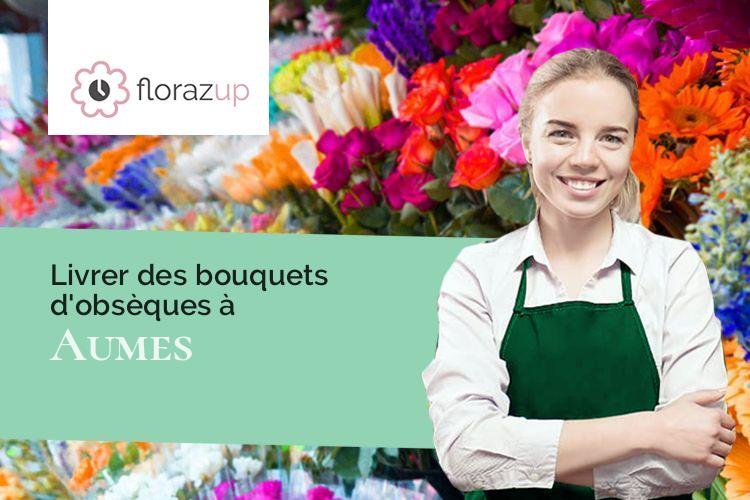 couronnes florales pour un deuil à Aumes (Hérault/34530)