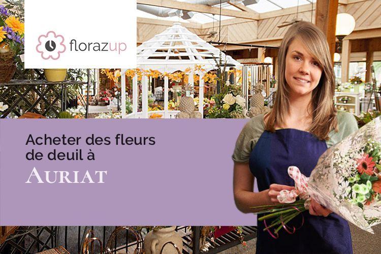 couronnes florales pour des funérailles à Auriat (Creuse/23400)