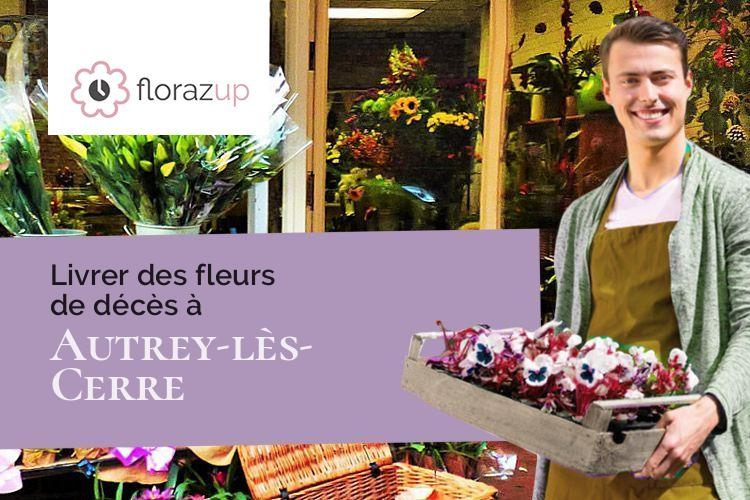 coeurs de fleurs pour des funérailles à Autrey-lès-Cerre (Haute-Saône/70110)