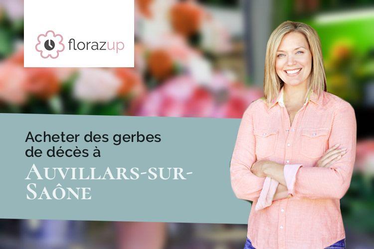 créations de fleurs pour des funérailles à Auvillars-sur-Saône (Côte-d'Or/21250)