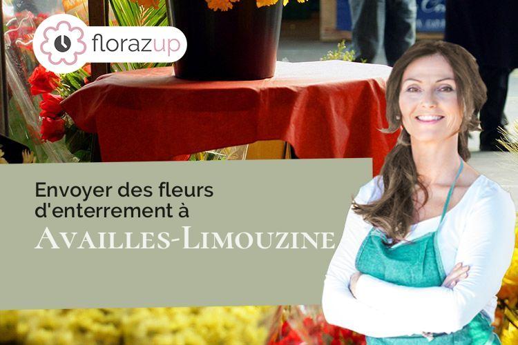 couronnes de fleurs pour un deuil à Availles-Limouzine (Vienne/86460)